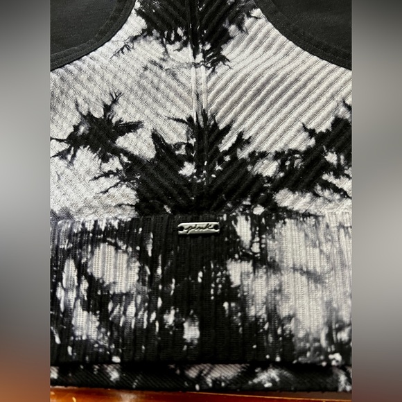 NWT Victoria’s Secret PINK Gray Tie Dye Seamless Lightly Lined Sports Bra VS XL - Picture 2 of 5